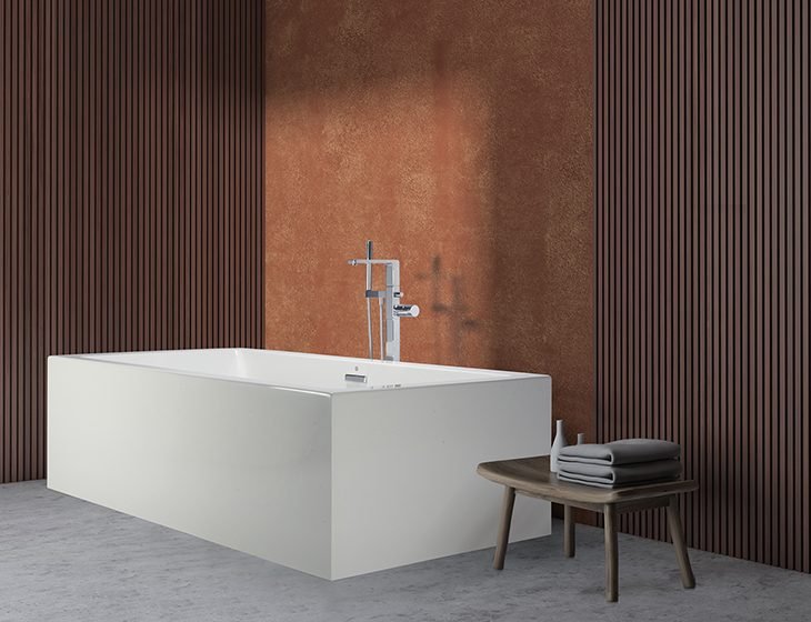 Andrea® 14 Sculpted Finish®, a tub in Acrylic or DoloMatte by MTI Baths