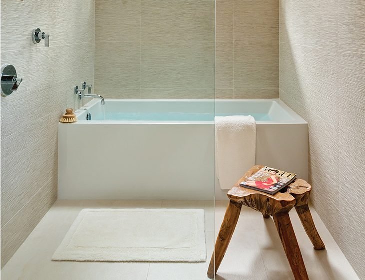 Andrea® 15 Sculpted Finish®, a tub in Acrylic or DoloMatte by MTI Baths
