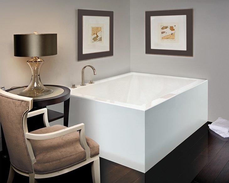 Andrea® 9 Sculpted Finish®, a tub in Acrylic or DoloMatte by MTI Baths
