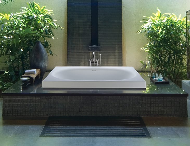 Akana Drop-In, a SculptureStone tub by MTI Baths