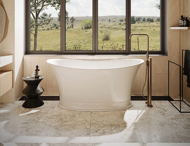 MacPherson, a SculptureStone tub by MTI Baths