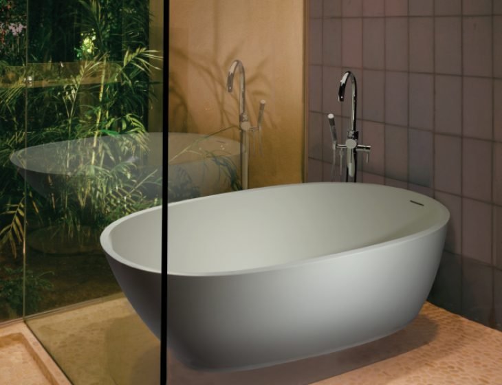 Lydia, a SculptureStone tub by MTI Baths