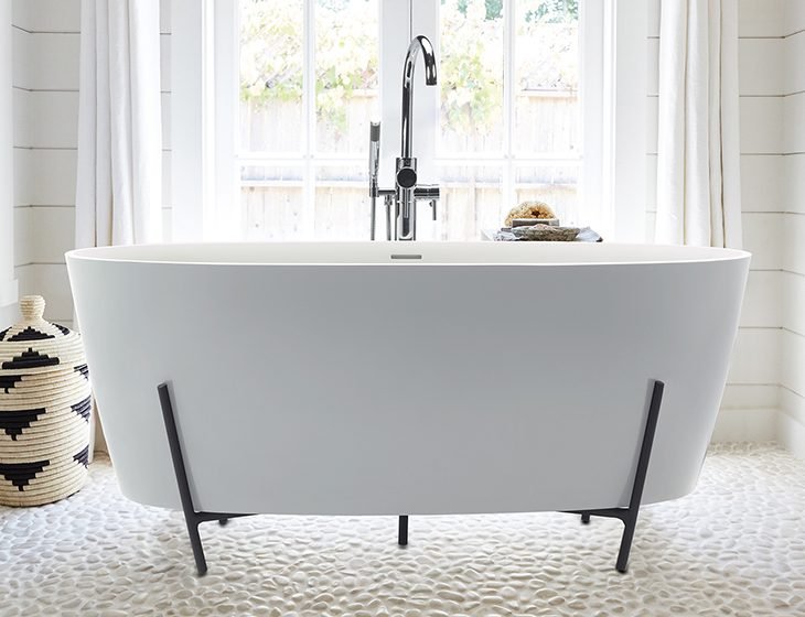 Elena with Cradle, a SculptureStone tub by MTI Baths