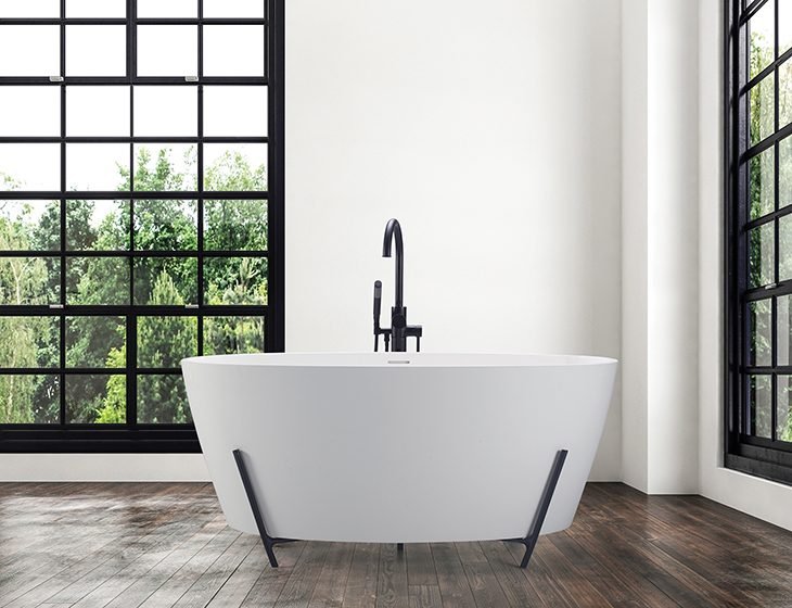 Elena Soaker with Cradle, a SculptureStone tub by MTI Baths