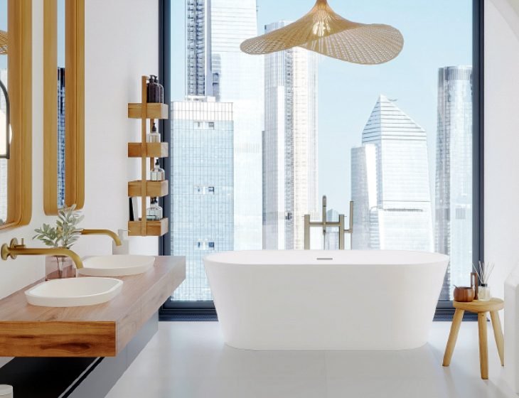 Evalina, a SculptureStone tub by MTI Baths