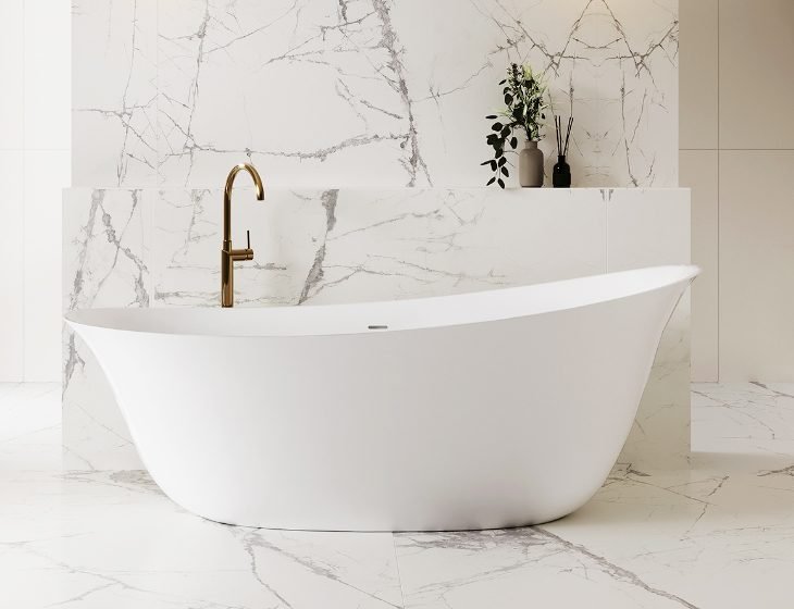 Lucia, a SculptureStone tub by MTI Baths