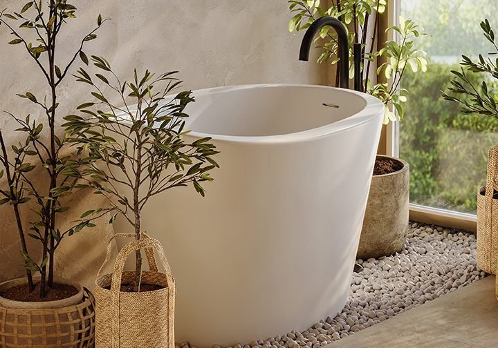 Emi, a SculptureStone tub by MTI Baths