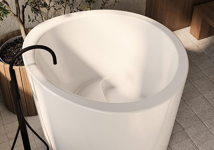 Emi, a SculptureStone tub by MTI Baths