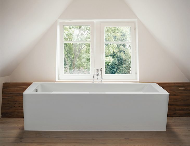 Andrea® 3 Sculpted Finish®, a tub in Acrylic or DoloMatte by MTI Baths