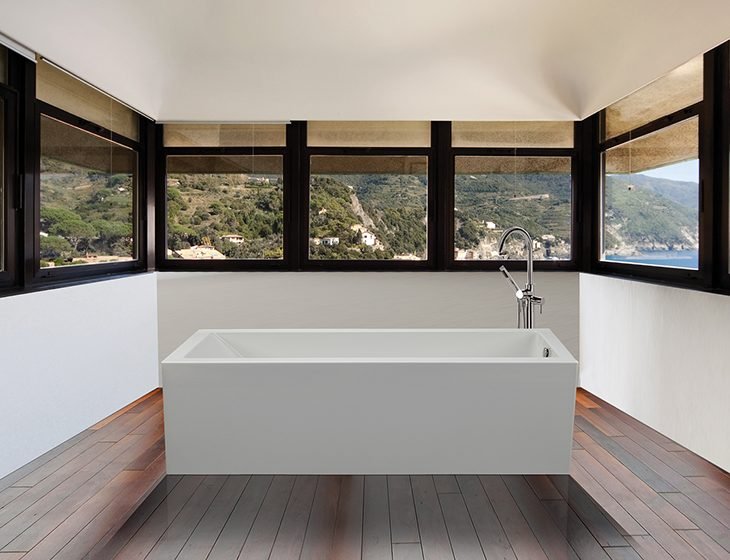 Andrea® 4 Sculpted Finish®, a tub in Acrylic or DoloMatte by MTI Baths