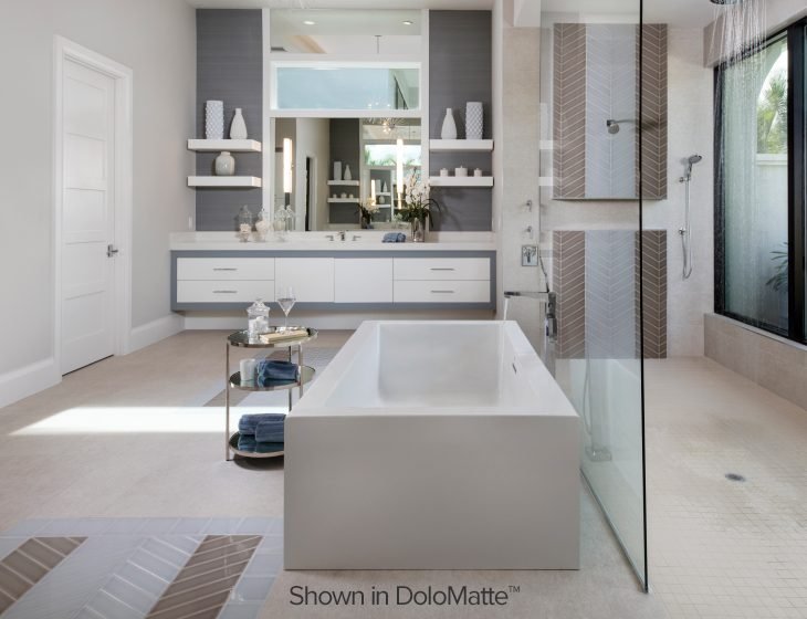 Andrea® 8 Sculpted Finish®, a tub in Acrylic or DoloMatte by MTI Baths