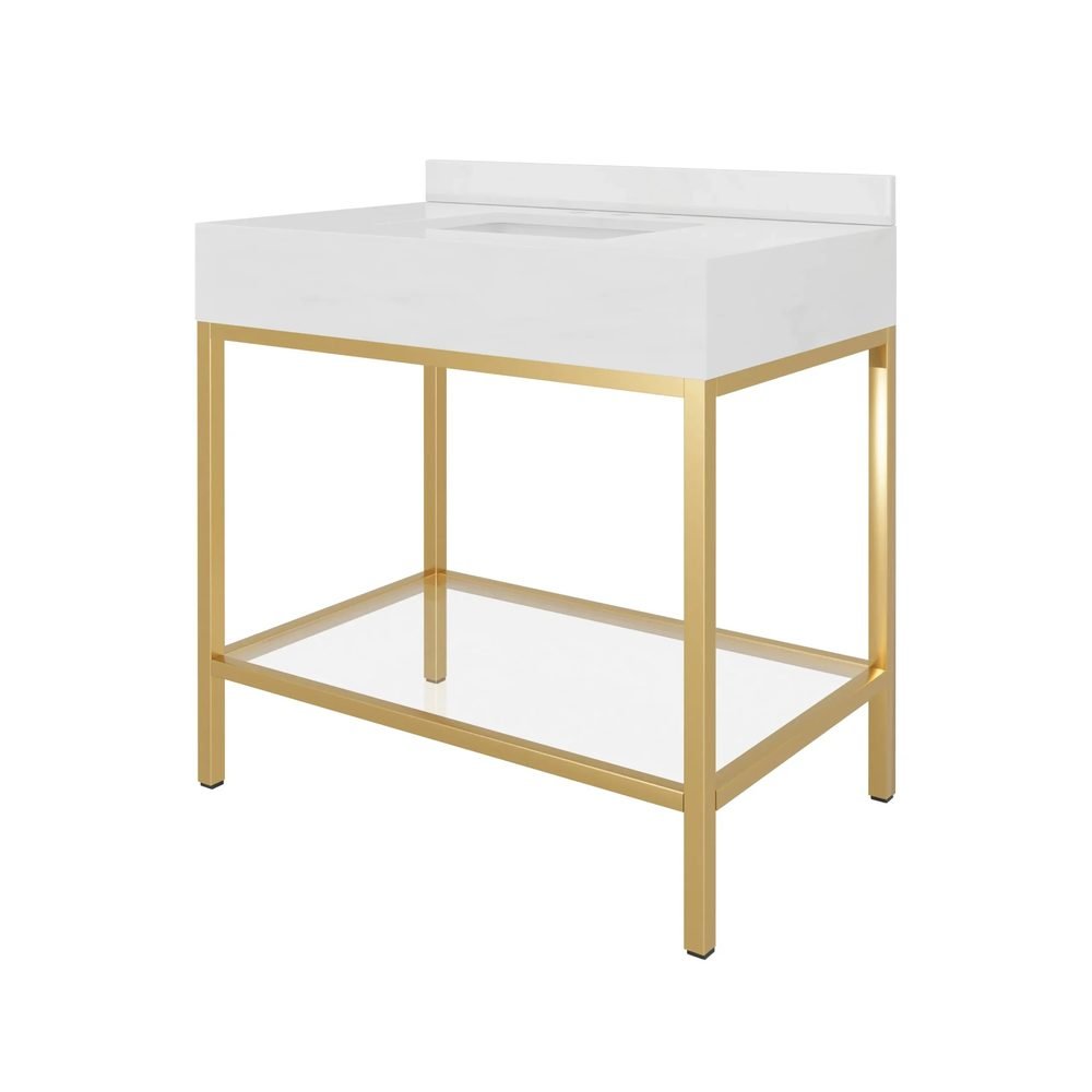 Savannah Bathroom Vanity, Brushed Brass, a 36" vanity by Electric Mirror