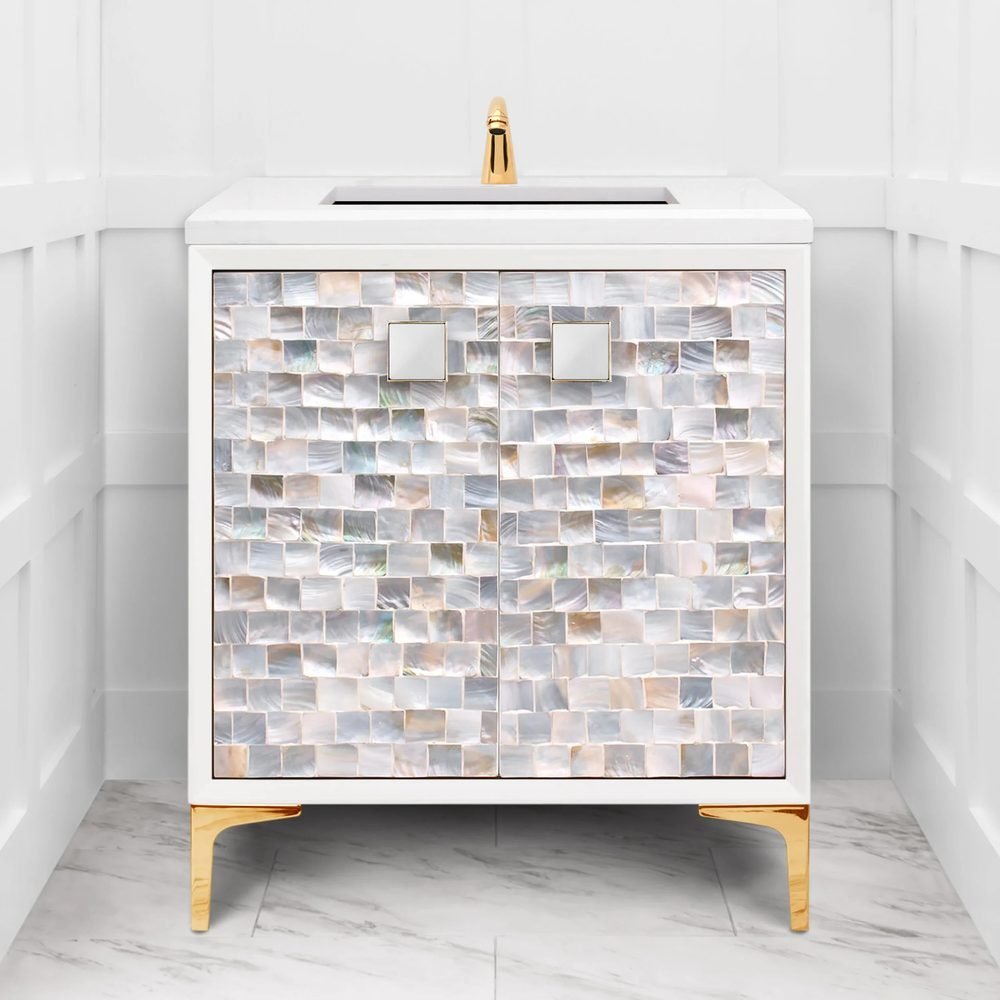 Artisan Shell with 3in White Prism, a 30" vanity by Linkasink