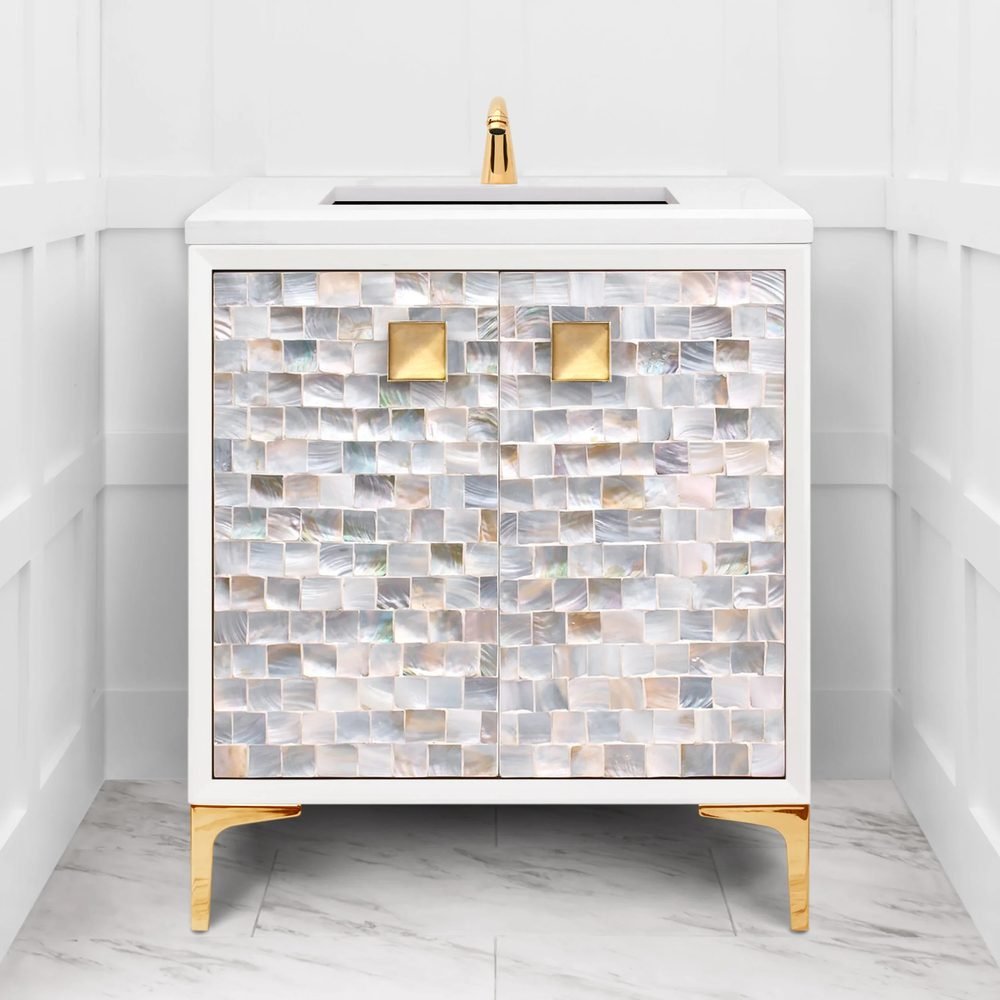 Artisan Shell with 3in Eglomise Prism, a 30" vanity by Linkasink