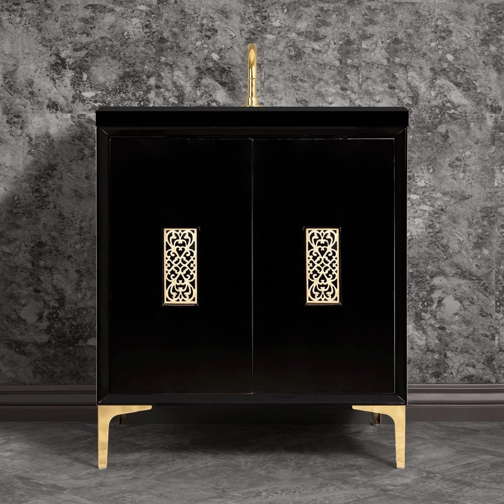 Frame with Filigree Grate, Black, a 30" vanity by Linkasink