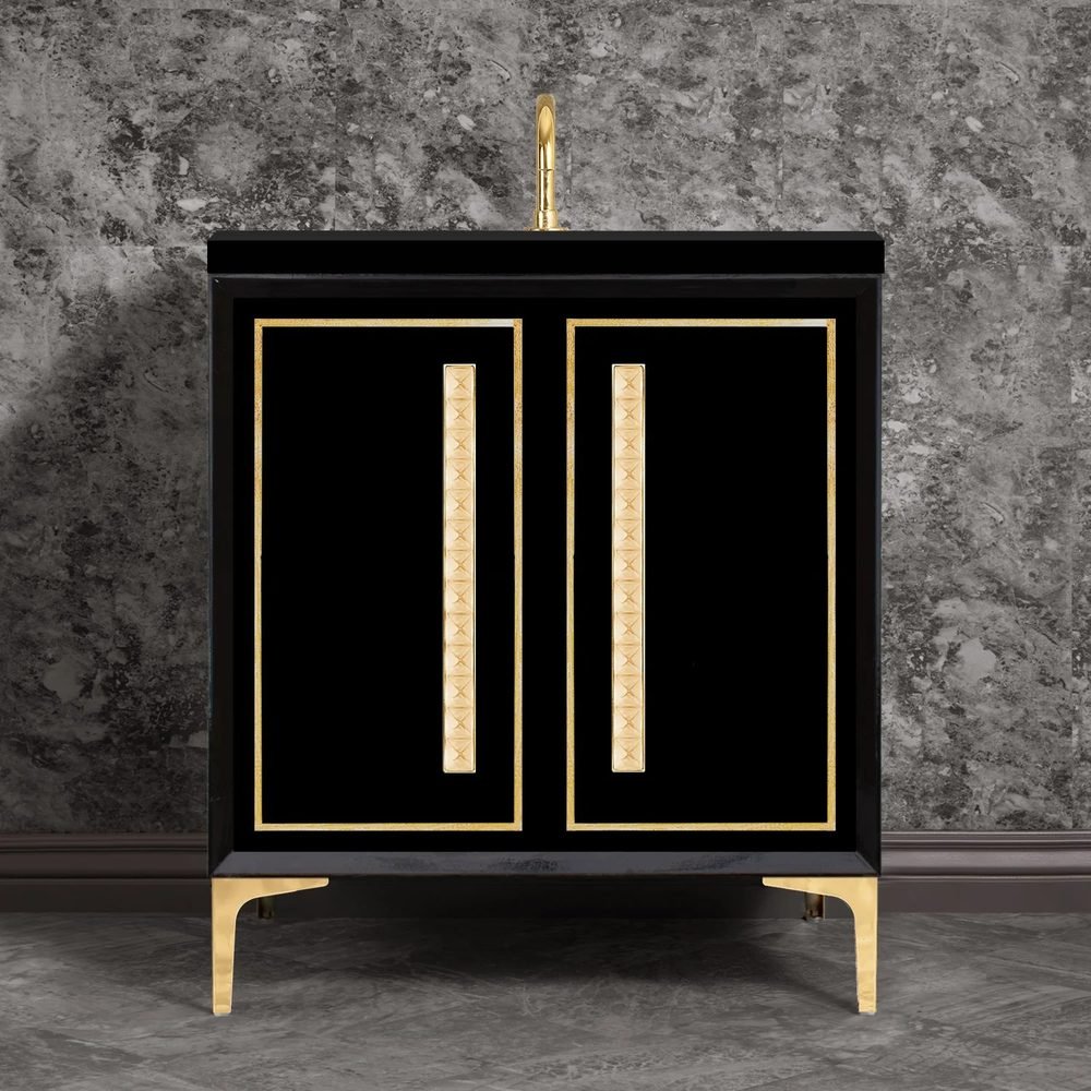 Linea, 18in Eglomise Glass Pyramid, a 30" vanity by Linkasink