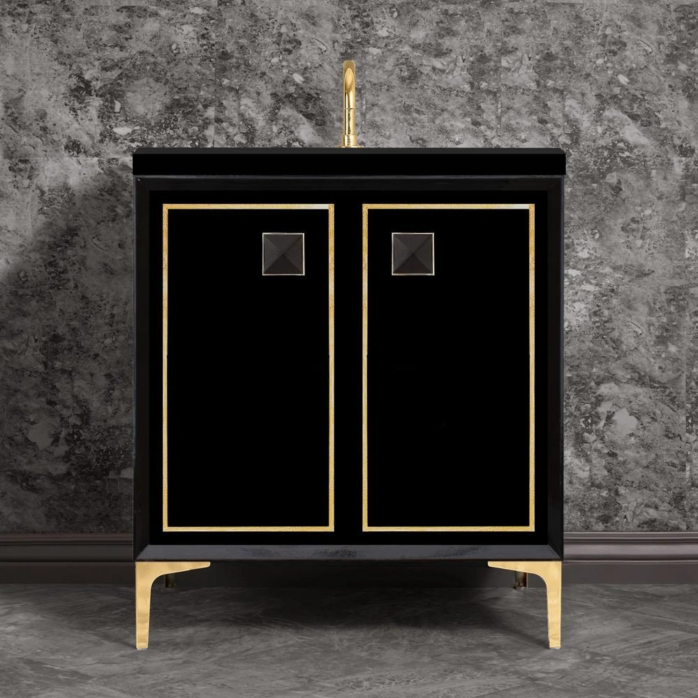 Linea, 3in Black Glass, a 30" vanity by Linkasink
