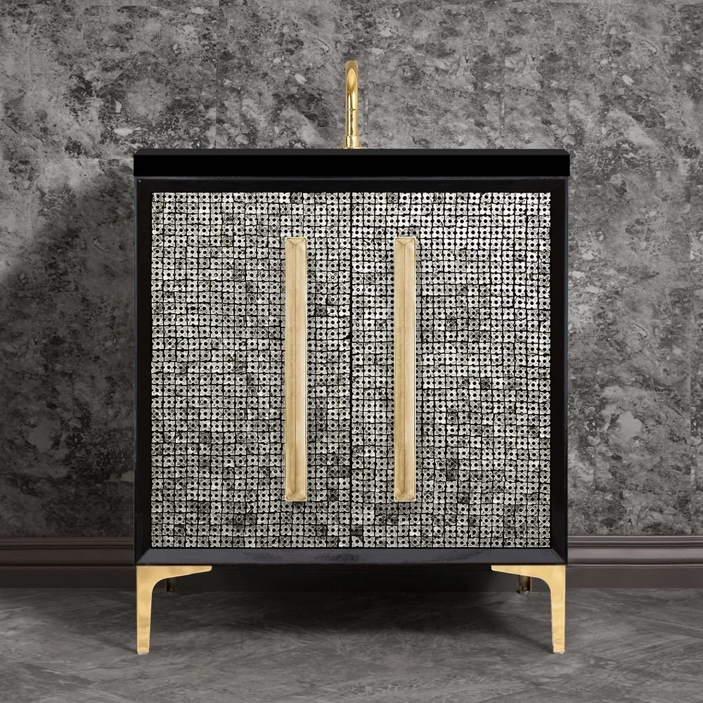 Mother of Pearl, 18in Eglomise Glass Prism, a 30" vanity by Linkasink