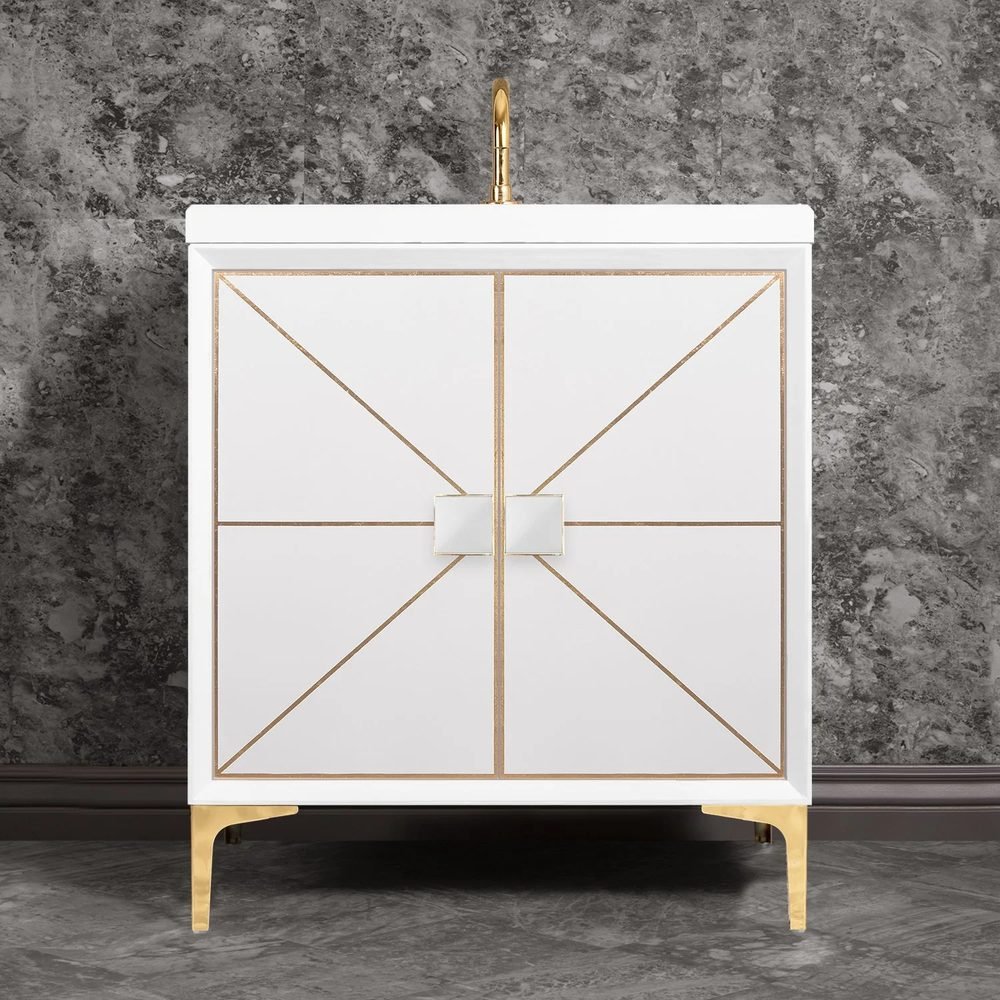 Divergence, 3in White Glass Prism, a 30" vanity by Linkasink