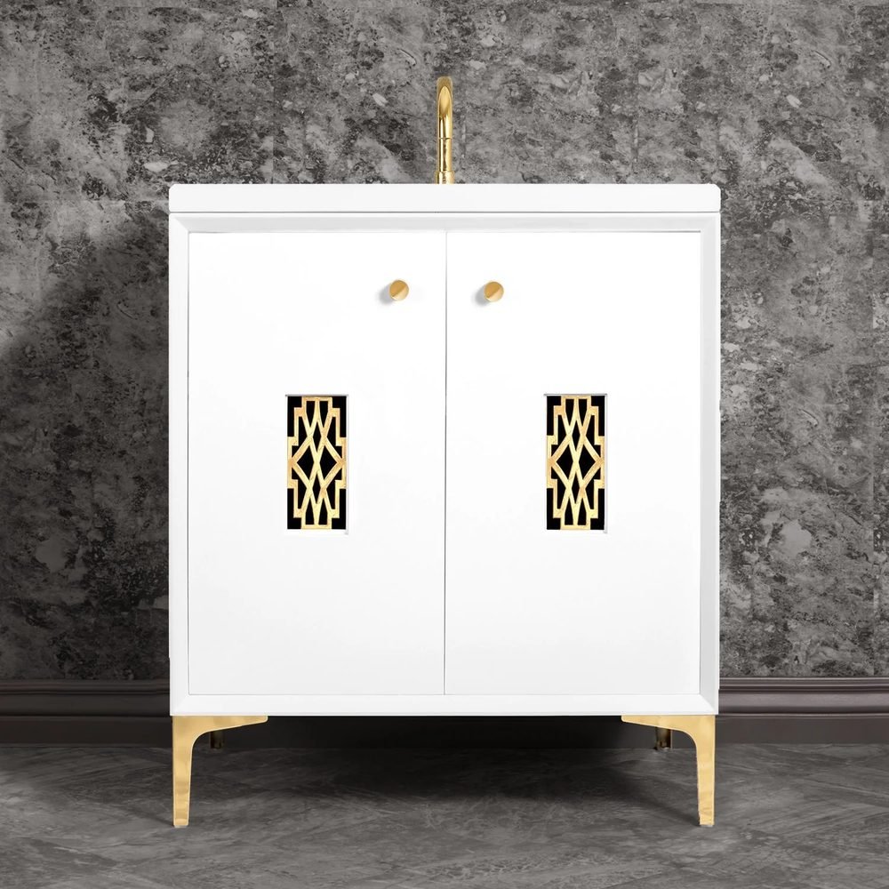 Frame with Deco Grate, White, a 30" vanity by Linkasink