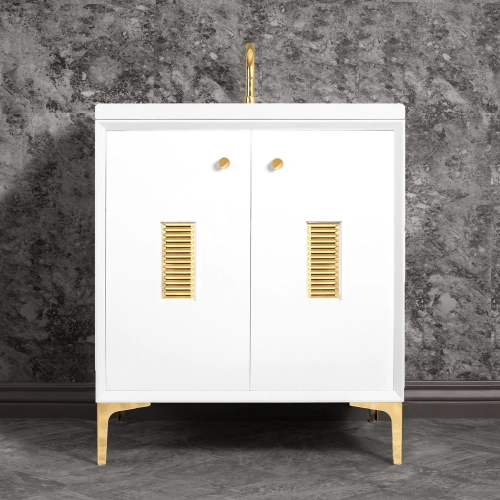 Frame with Louver Grate, White, a 30" vanity by Linkasink
