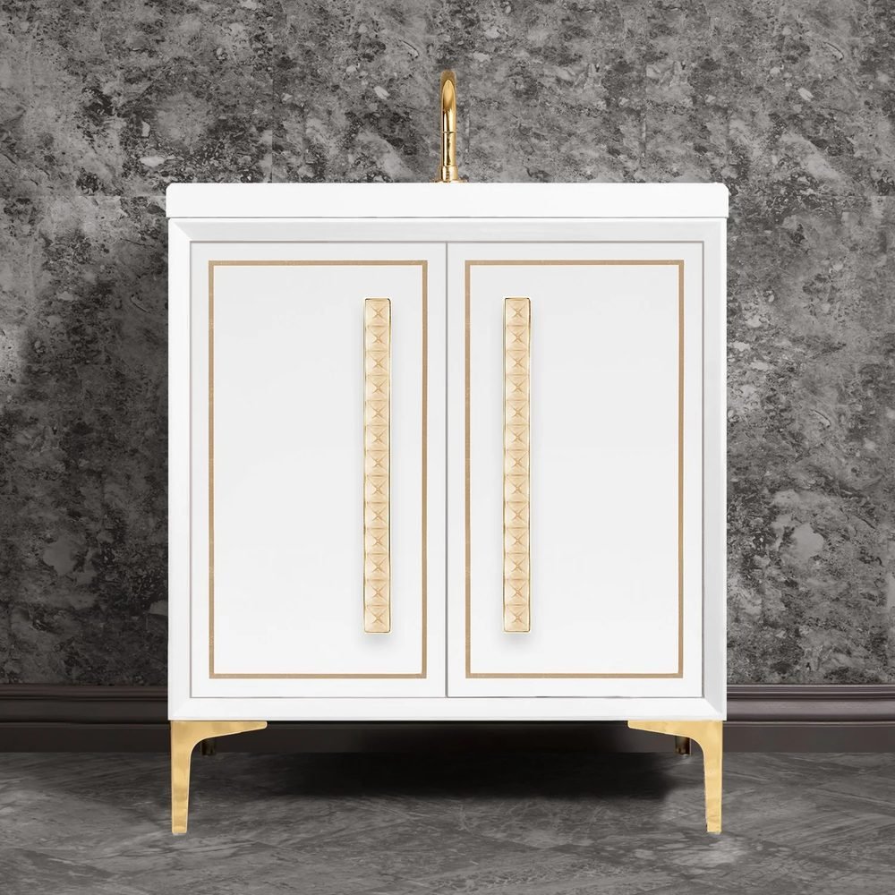 Linea with 18in Eglomise Pyramid, a 30" vanity by Linkasink