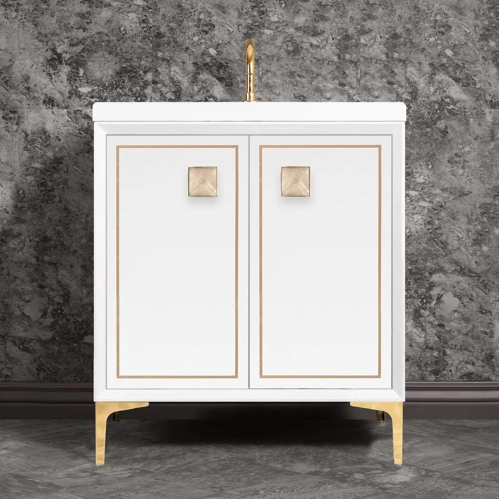 Linea with 3in Eglomise Prism, a 30" vanity by Linkasink