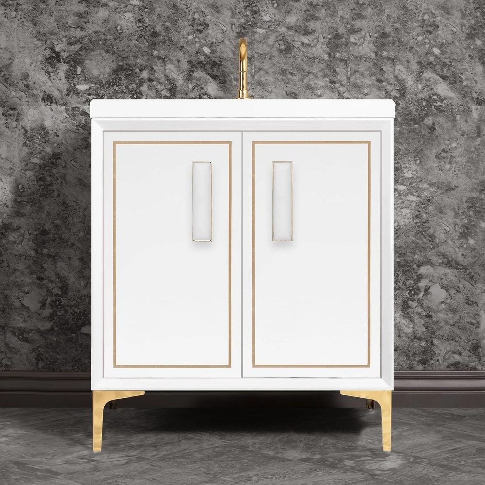 Linea with 8in White Prism, a 30" vanity by Linkasink