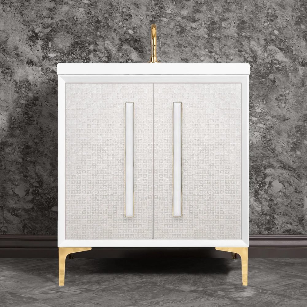 Mother of Pearl with 18in White Prism, a 30" vanity by Linkasink