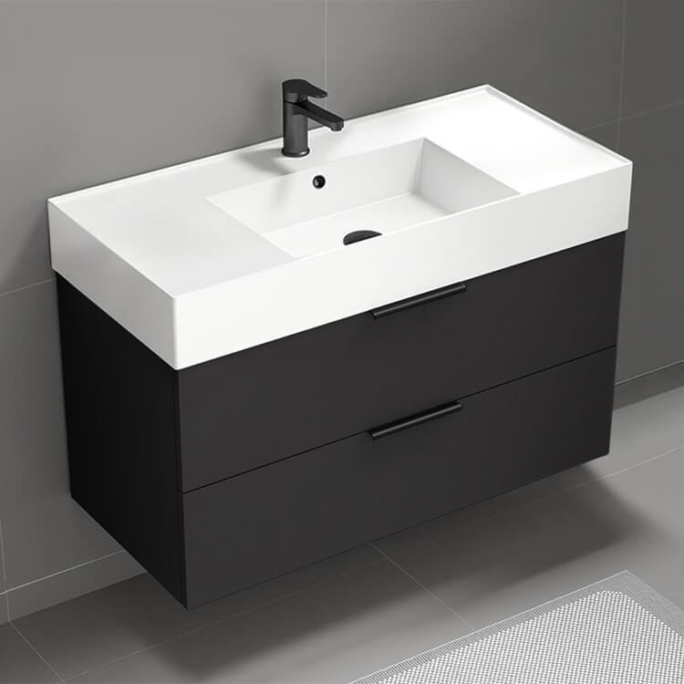 Derin DERIN39, Black Floating Vanity, Modern, a 40" vanity by Nameeks