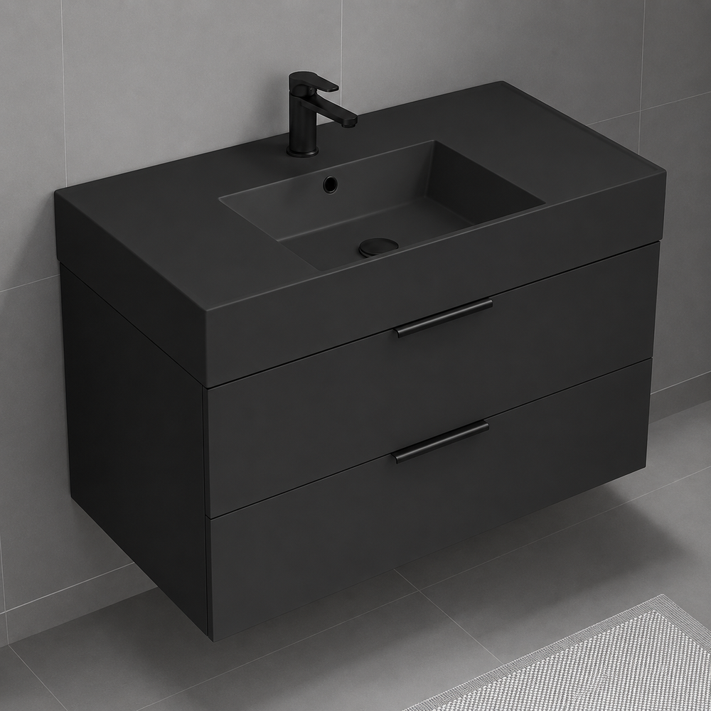 Derin DERIN79, Black Floating Vanity, Modern, a 40" vanity by Nameeks