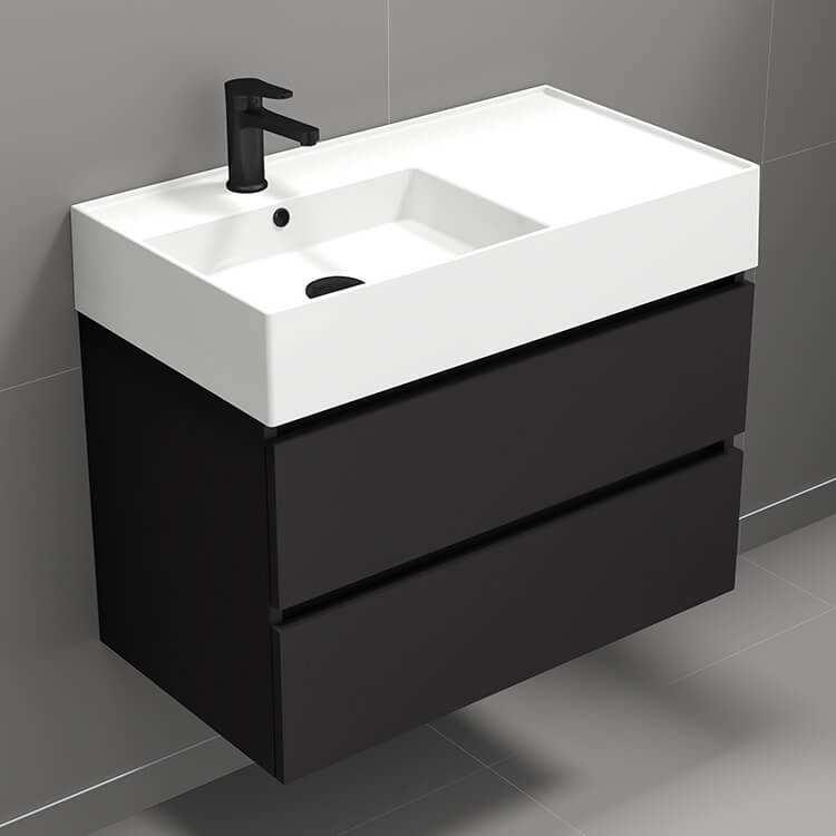 Block BLOCK19, Black Wall Mounted Vanity, a 32" vanity by Nameeks