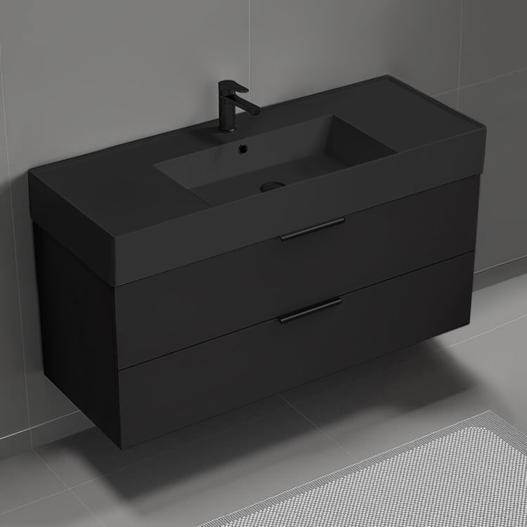 Derin DERIN87, Black Floating Vanity, Modern, a 48" vanity by Nameeks
