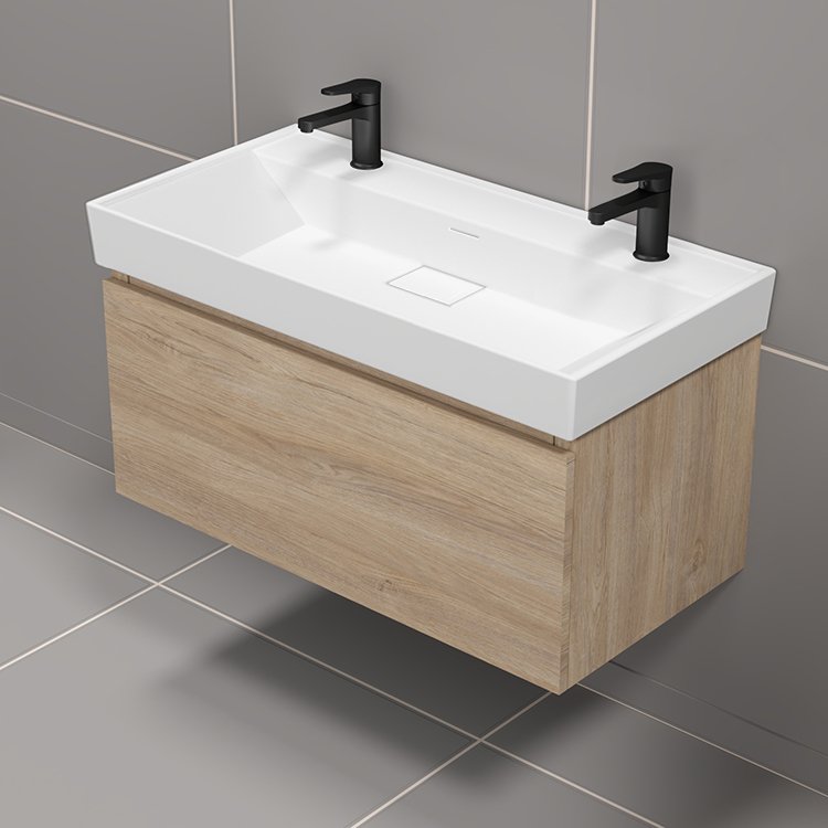 Sharp SHARP31, Double Floating Vanity, Modern, a 40" double vanity by Nameeks