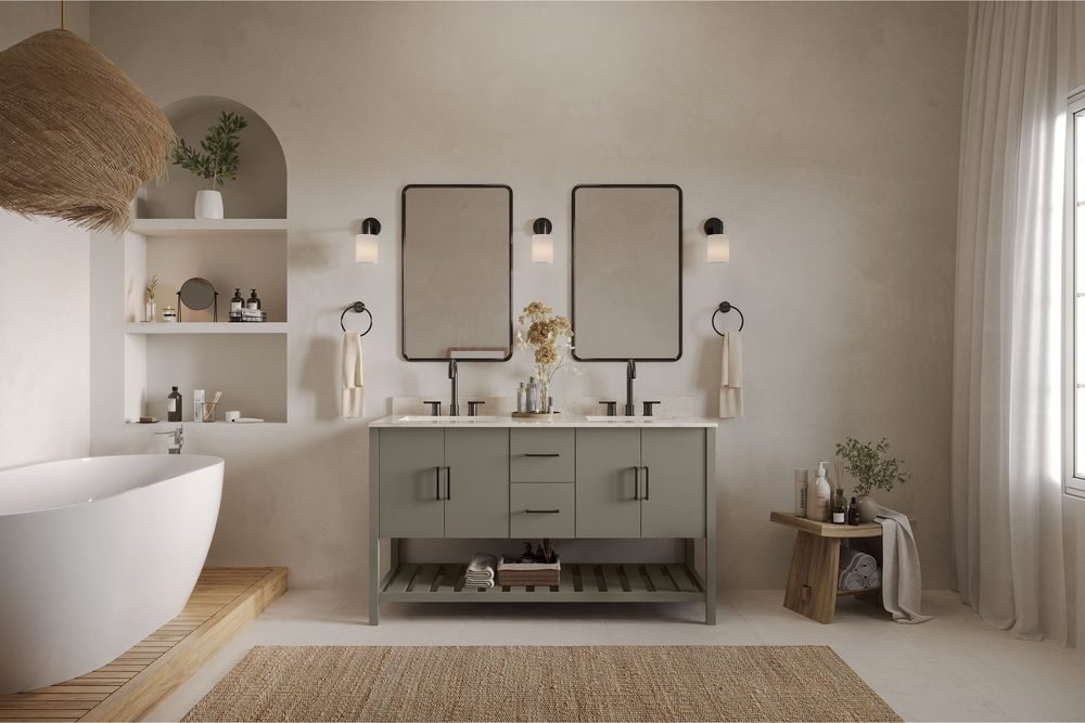 Poise, Table Leg Collection (Atelier), a 48" vanity by WoodPro