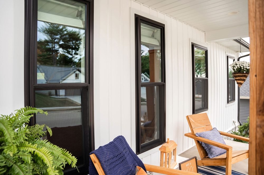 Endure Double Hung, Coal Black, Porch, a vinyl window by ProVia